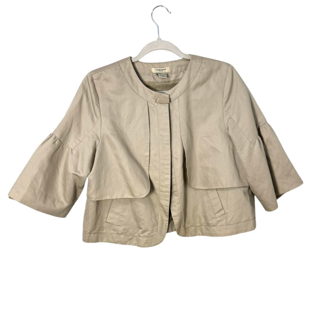 Vertigo Paris Swing Ruffle Sleeve One-Button Blazer